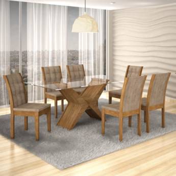 Comprar o produto de MESA RUFATO TARSILA 1.80X90 IPE/VIDRO em Mesas de Jantar em Foz do Iguaçu, PR por Solutudo