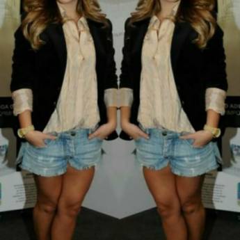 Comprar o produto de Blazer de Bengaline com elastano ( Semelhante ao da Foto Disponível no tamanho 50 ) Shorts jeans ( Vários Modelos Disponíveis também no tamanho: 50 ). em Roupas e Acessórios em Bauru, SP por Solutudo