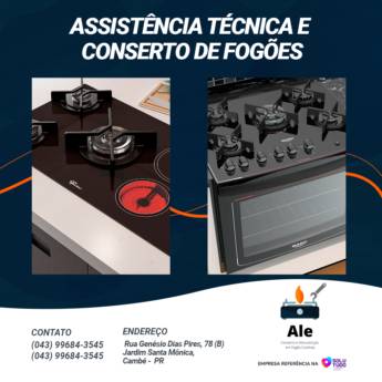 Comprar o produto de Conserto de Fogão à Domicílio  em Assistência Técnica e Conserto de Fogões em Cambé, PR por Solutudo