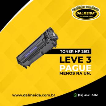 Comprar o produto de TONER HP2612 em Toner Compatível pela empresa Toner e Cartuchos Dalmeida Distribuidora em Bauru, SP por Solutudo