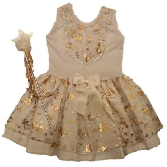 Comprar o produto de 2617 - Fada branca e dourada (tamanho 3) em Fantasia Bebê Feminina em Tietê, SP por Solutudo