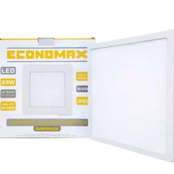 Comprar o produto de Luminária de Led para sobrepor quadrada Economax 12w em Materiais para Construção em Boituva, SP por Solutudo