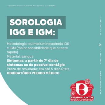 Comprar o produto de Sorologia IGG/IGM COVID-19 em Outros em Jundiaí, SP por Solutudo