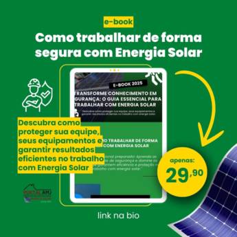 Comprar o produto de E-book - Como Trabalhar de Forma Segura com Energia Solar | R$ 29,90 em Curso de Energia Solar em São Paulo, SP por Solutudo