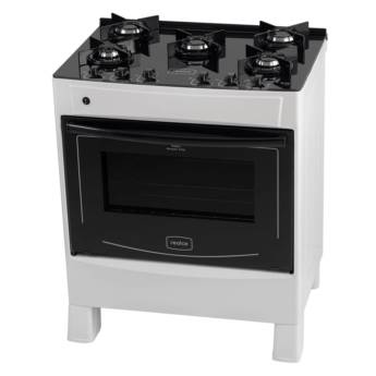 Comprar o produto de Fogão Realce Iris Glass 5 Bocas Branco/Preto em Forno e Fogões em Foz do Iguaçu, PR por Solutudo