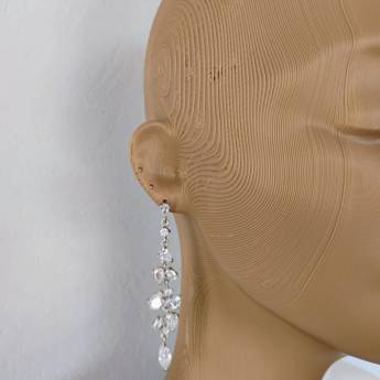 Comprar o produto de Brinco prata com pedras zirconia semi joia em Roupas e Acessórios em Botucatu, SP por Solutudo