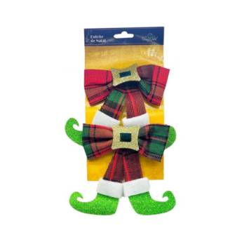 Comprar o produto de Kit de laços xadrez 15x17cm em Artigos de Natal em Mineiros, GO por Solutudo