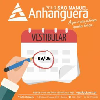 Comprar o produto de Vestibular Anhanguera 2º Entrada 2018 em Outros Serviços em São Manuel, SP por Solutudo