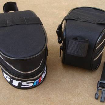 Comprar o produto de BOLSA SELIM PRETO REFORÇADO 14.5X10.0X9.0 BORDADO M5  1 ZIP BRU em Acessórios e vestuário para ciclistas em Bauru, SP por Solutudo