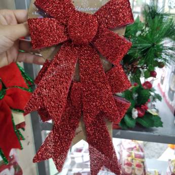 Comprar o produto de Kit laços vermelho 14x17cm  em Artigos de Natal em Mineiros, GO por Solutudo