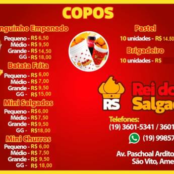 Comprar o produto de Copo de Franguinho Empanado - P em Salgados em Americana, SP por Solutudo
