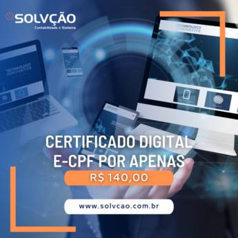 Comprar o produto de Certificado Digital Pessoa Física em Contabilidade em São Bernardo do Campo, SP por Solutudo
