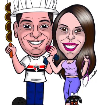 Comprar o produto de Caricatura sob encomenda - Casal em Casamentos em Bauru, SP por Solutudo