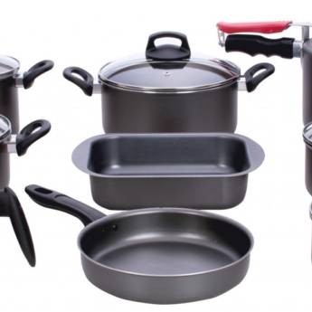 Comprar o produto de Conjunto de Panela Teflon 9 Peças Enjoy Alegrete em Jogos de Panelas pela empresa Casa Vitória em Foz do Iguaçu, PR por Solutudo