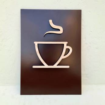 Comprar o produto de Placa decorativa Café em Pinus e Acrílico em Placas Decorativas em Aracaju, SE por Solutudo