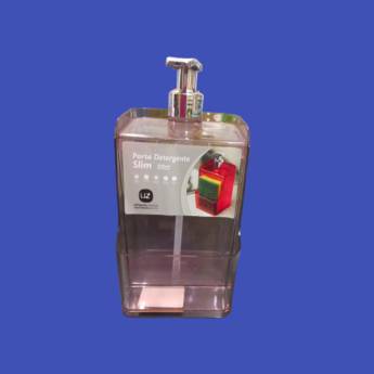 Comprar o produto de Porta detergente acrílico slim 500ml c/suporte de esponja  em Produtos de Limpeza em Jundiaí, SP por Solutudo