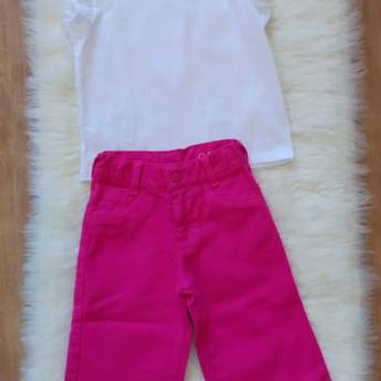 Comprar o produto de Calça Wide leg Pink em Roupas Infantis em Aracaju, SE por Solutudo