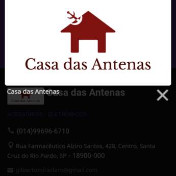 Comprar o produto de Casa das Antenas Santa Cruz do Rio PardoPrado  em Eletrônicos, Áudio e Vídeo em Santa Cruz do Rio Pardo, SP por Solutudo