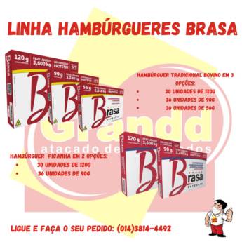 Comprar produto HAMBURGUER BRASA 56, 90 E 120 GRAMAS em Alimentos pela empresa Grandd Atacado de Congelados em Botucatu, SP