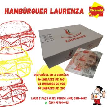 Comprar o produto de HAMBURGUER LAURENZA 56, 90 E 120 GRAMAS em Alimentos em Botucatu, SP por Solutudo