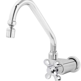 Comprar o produto de Torneira 1170  C72  Bica Móvel Parede Via R Metais  em Materiais para Construção em Boituva, SP por Solutudo