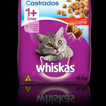Comprar o produto de Whiskas Gatos Castrados Carne em Ração para Gatos em Ourinhos, SP por Solutudo