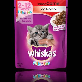 Comprar o produto de Whiskas Sachê Filhotes Carne em Ração para Gatos em Ourinhos, SP por Solutudo