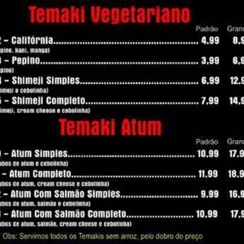 Comprar o produto de Temaki Vegetariano, Temaki Atum em Marmitex em Indaiatuba, SP por Solutudo