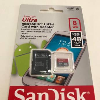 Comprar o produto de Cartão de Memória SanDisk Ultra MicroSDHC 8 GB em Cartões de Memória em Araçatuba, SP por Solutudo