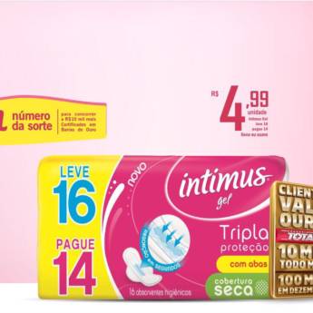 Comprar o produto de absorvente intimus em A Classificar em Birigui, SP por Solutudo