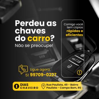 Comprar o produto de Chaves Codificadas, Tags e Controles em Campo Bom – Chaveiro Dias com Segurança e Agilidade em Chaveiros em Campo Bom, RS por Solutudo