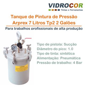 Comprar o produto de Tanque de pintura de pressão Arprex 7 litros TP2 2 Galões em Materiais de Pintura em Barra Bonita, SP por Solutudo