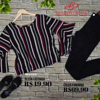 Comprar o produto de Blusa e Calça Feminina em Calçados, Roupas e Bolsas em Bauru, SP por Solutudo
