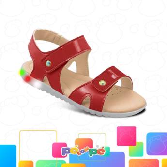 Comprar o produto de Sandália Babi vermelha com LED em Sapatos em Birigui, SP por Solutudo
