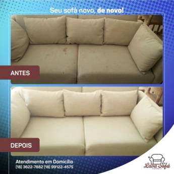 Comprar o produto de Limpeza de Sofá em Limpeza de estofado  pela empresa Lava Sofá - Valdeir em Araçatuba, SP por Solutudo