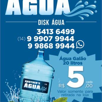 Comprar o produto de Água Galão  em Águas Minerais em Marília, SP por Solutudo