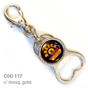 Comprar o produto de Chaveiros Mosquetões COD 117 - Abridor Cromado em Chaveiros Mosquetão em São José do Rio Preto, SP por Solutudo
