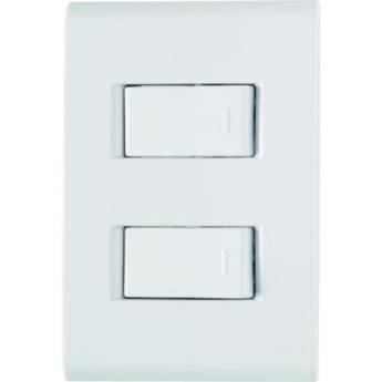 Comprar o produto de Conjunto 2 interruptores simples 4x2 branco - LIZ em Bauru em Interruptores em Bauru, SP por Solutudo