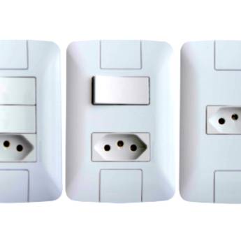 Comprar o produto de Conjunto 1 Tomada 2P+T 20A 250 V 4X2 Branco - Aria em Bauru em Interruptores em Bauru, SP por Solutudo