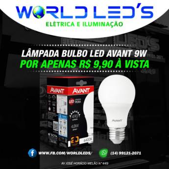 Comprar o produto de Lâmpada Bulbo Led Avant 9W – R$9,90 à vista em Lâmpadas em São Manuel, SP por Solutudo