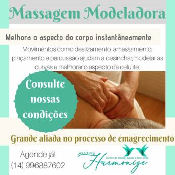 Comprar o produto de Massagem Modeladora em Clínicas de Estética e Beleza em Lençóis Paulista, SP por Solutudo