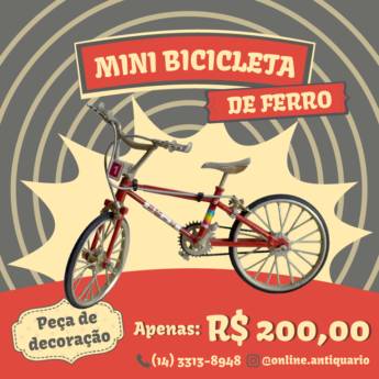Comprar o produto de Mini Bicicleta de Ferro em Decoração em Bauru, SP por Solutudo