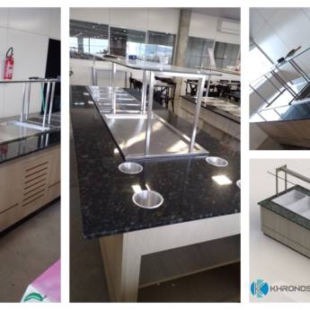 Comprar o produto de Buffet self service quente e frio com apoio de pratos e talheres em Cozinhas Industriais em Curitiba, PR por Solutudo