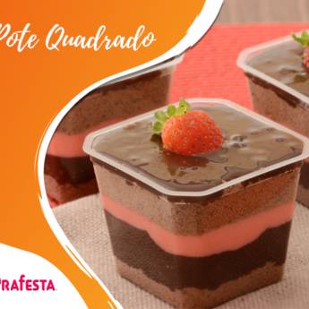 Comprar o produto de Pote Quadrado Com Tampa em Descartáveis para Festa em Jundiaí, SP por Solutudo