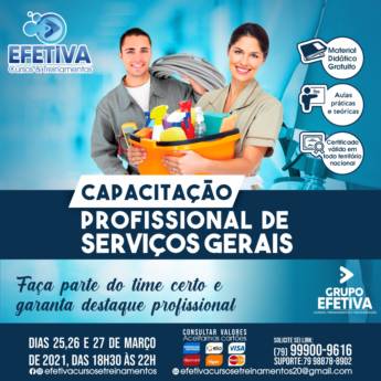 Comprar o produto de Capacitação Profissional de Serviços Gerais em Cursos Profissionalizante em Aracaju, SE por Solutudo