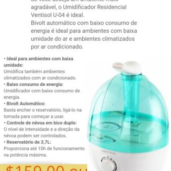 Comprar o produto de Ar mais úmido, refrescante e saudável para você e sua família. em Ventisol em Jaú, SP por Solutudo