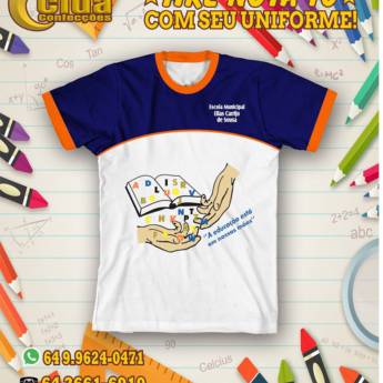 Comprar o produto de Uniforme - Escola Municipal Elias Carrijo de Sousa em Camisetas em Mineiros, GO por Solutudo