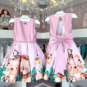 Comprar o produto de Vestido Safari Rosa em Moda Infantil em Bauru, SP por Solutudo