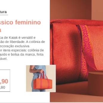 Comprar o produto de Kaiak Clássico Feminino com bolsa  em Cosméticos e Cuidado Pessoal em Marília, SP por Solutudo