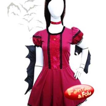 Comprar o produto de 2717 - Vestido vampira juvenil (12 a 16) em Fantasia Juvenil Feminina em Tietê, SP por Solutudo